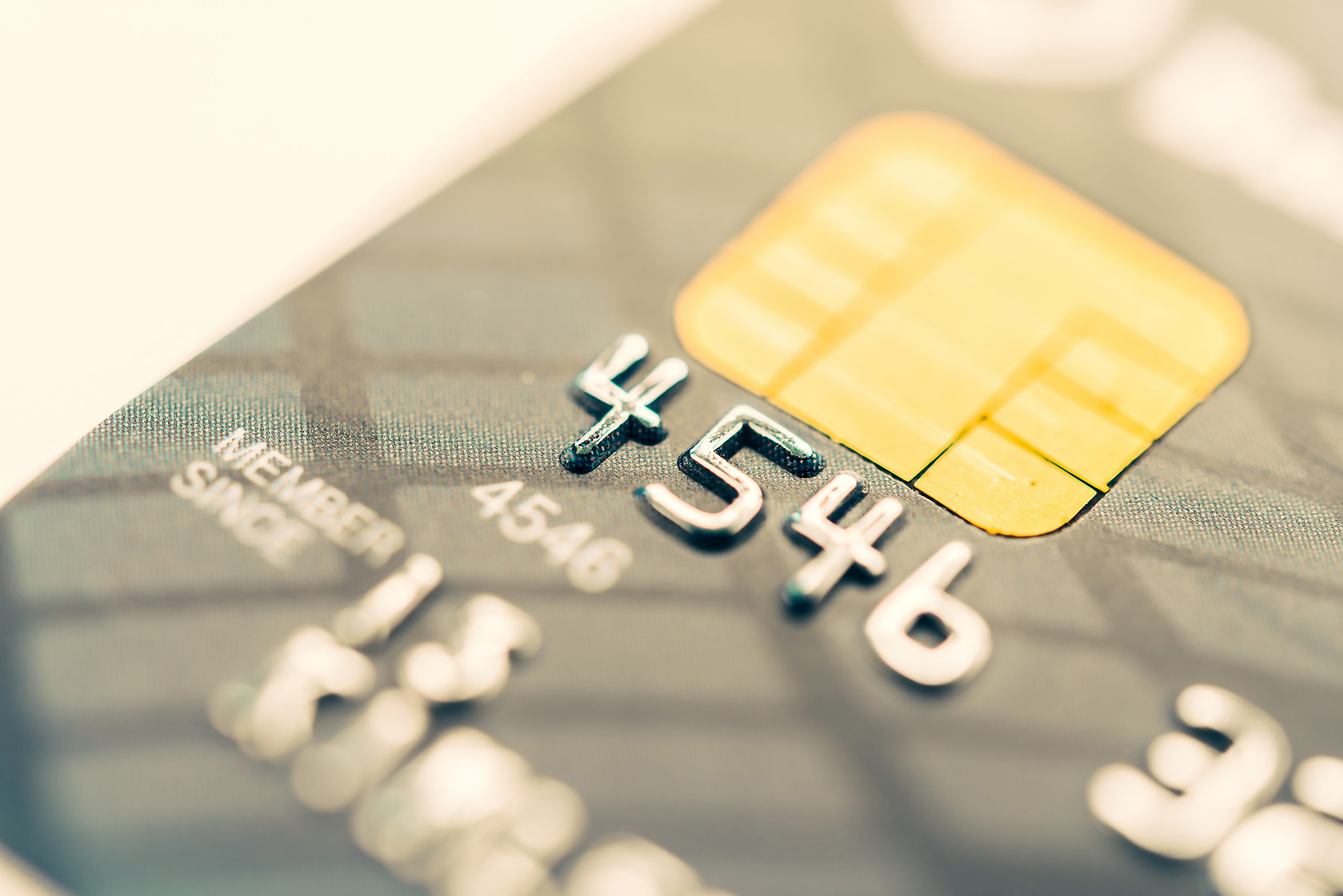 Selective focus point on Credit card background - Vintage effect style pictures